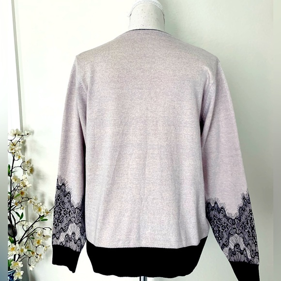 Pullover Faux Cardigan w/ Lace Pattern - NWT - Picture 8 of 15
